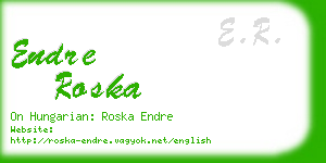 endre roska business card